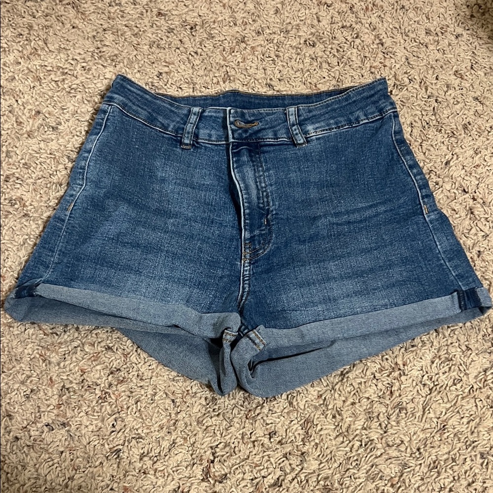 Divided Dark Blue Jean Shorts